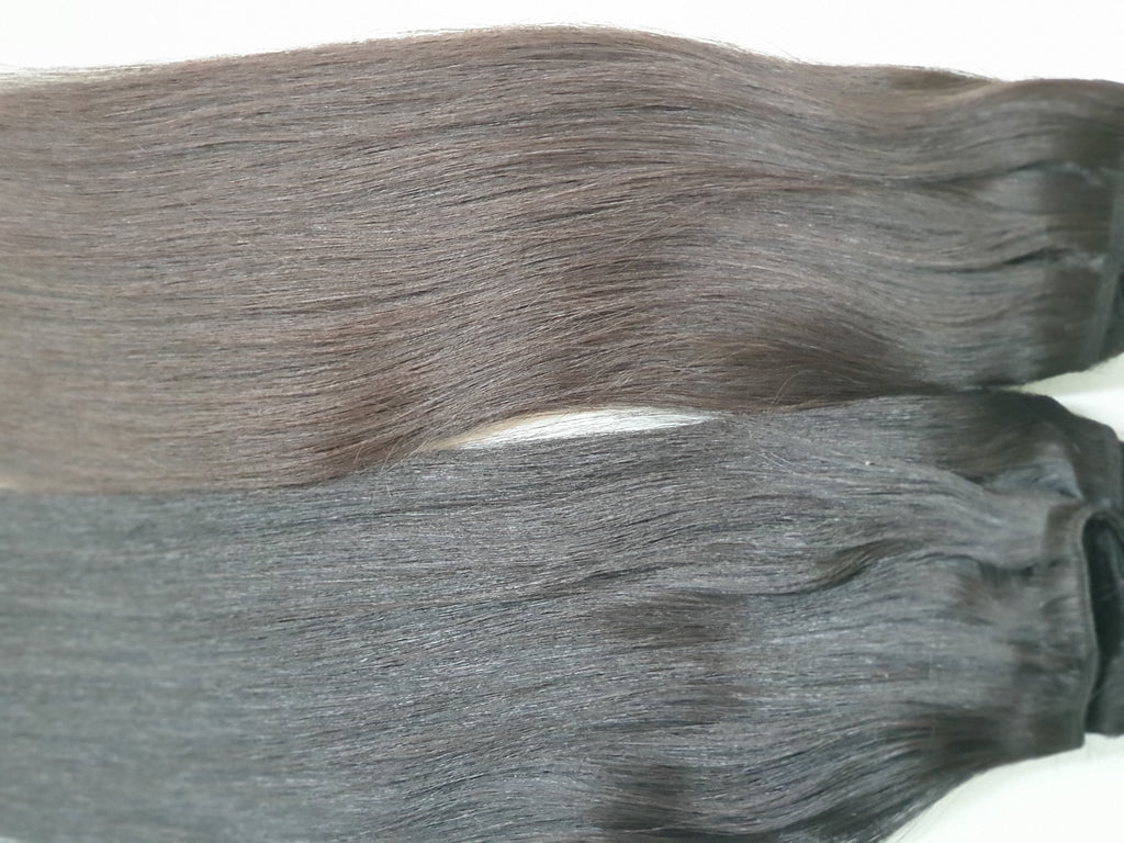 STRAIGHT EUROPEAN NATURAL HAIR CHESTNUT / CAPELLI LISCIO EUROPEO CASTANO NATURALE