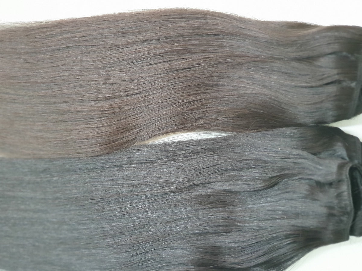 STRAIGHT EUROPEAN NATURAL HAIR CHESTNUT / CAPELLI LISCIO EUROPEO CASTANO NATURALE